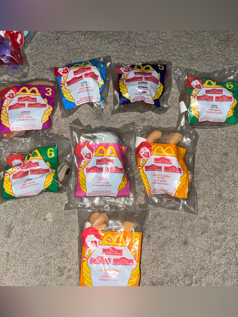 McDonald's Happy Meal Vintage Plush Toy Lot - The lion king